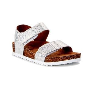 NWT Wonder Nation | Toddler Girls Sparkle Two Strap Footbed Sandals | Size 9